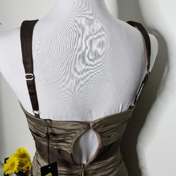 NEW BCBG MAXAZRIA Runway Simson Mocha Cocktail Dress Party Elegant Luxury Club - Picture 11 of 14